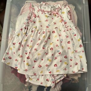 Kissy Kissy White Dress with Colorful Fruit Print